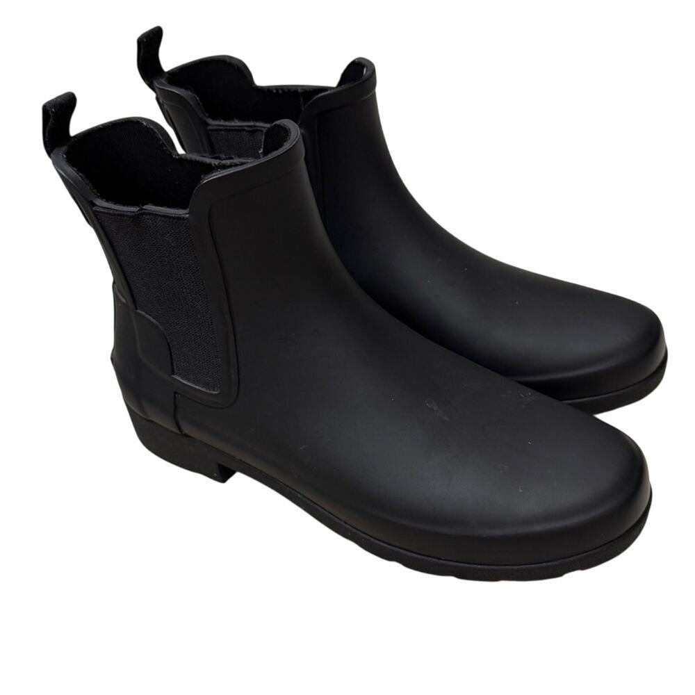 Hunter Women's Original Refined Chelsea Boots Rain Black Size 6